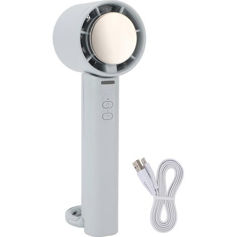 Kleiner, faltbarer und tragbarer Ventilator mit 2000-mAh-Akku, 3 leisen Geschwindigkeitsstufen, integrierter Kühlkreislauf, Karabinerhaken und ideal für drinnen, auf Reisen, am Strand und beim Camping (1/5)