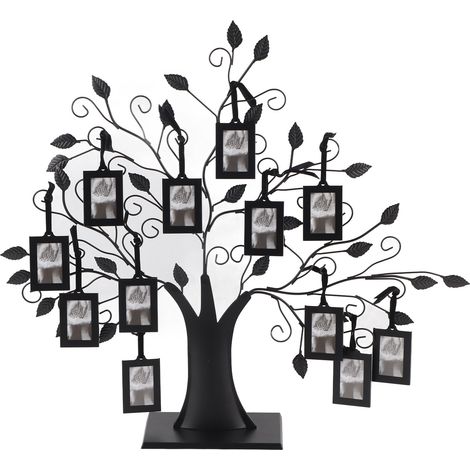 Cadre photo arbre mural avec pendeurs, décoration maison, ensemble familial élégant, photos suspendues, style moderne, 15x20 cm. (1/5)