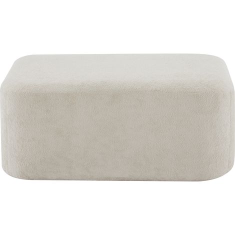 Puf de terciopelo beige 96 x 69 x 45 cm (1/5)