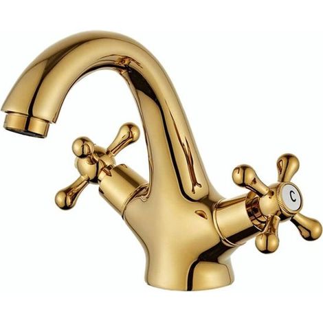 1 pezzo - Adatto per rubinetti da lavabo vintage, doppi comandi, miscelatori, miscelatori per lavabo in ottone antico retrò