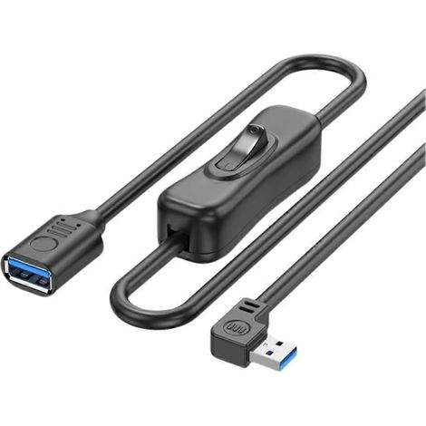 Rallonge USB 3.0 mâle-femelle avec interrupteur pour clavier, 5 Gbit/s, 3,3 pi, D (1/5)