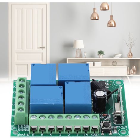 Module récepteur de télécommande sans fil RF 4 canaux 12 V 433 MHz pour portes de garage