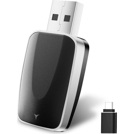 2026 2-in-1 Wireless CarPlay & Android Auto Adapter, Android Auto WiFi Adapter 2,4+5,0 GHz, Stabile Bluetooth 5.2 Verbindung, USB C/A, Kompatibel mit iOS 10+ und Android 11+ Smartphones (1/5)