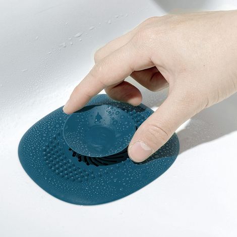 SHINING HOUSE Piezas Tapón de silicona para fregadero Atrapa pelos de cocina universal Verde Azul 1010,5CM (1/4)