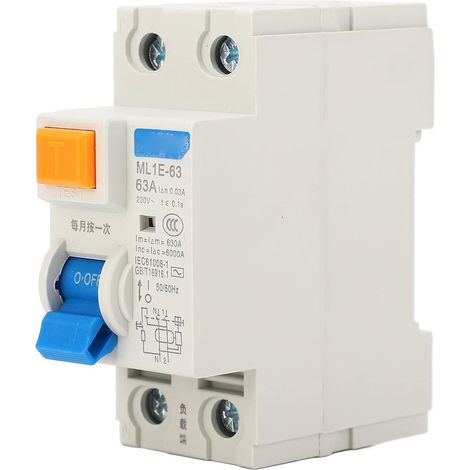 Disjoncteur Intelligent monté sur Rair Miniature 1P + N  Interrupteur de Protection Disjoncteur D'air 63A 230V