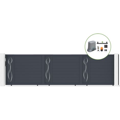 Puerta corredera 5m LIFE H.160cm aluminio + motorización TANKER C600 (1/5)
