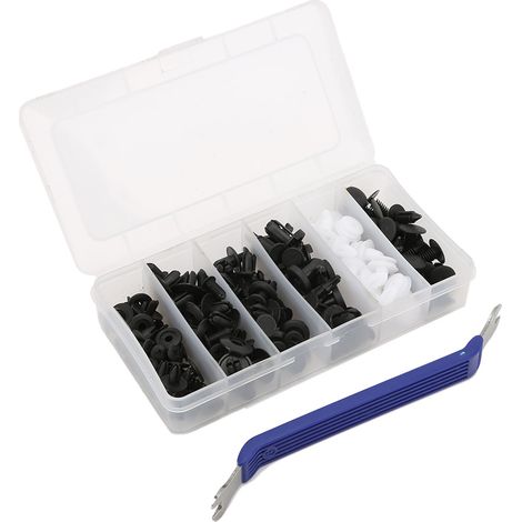 Assortiment de 100 rivets, fixations et clips à pression avec tournevis, universel pour garnitures de portières de voiture (1/5)