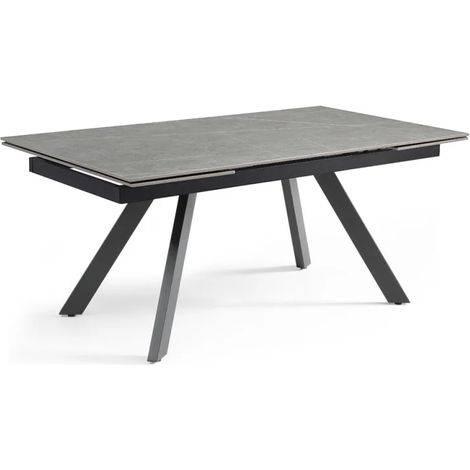 Table extensible 180/260 cm céramique gris marbré pieds inclinés - ARIZONA 08 (1/5)