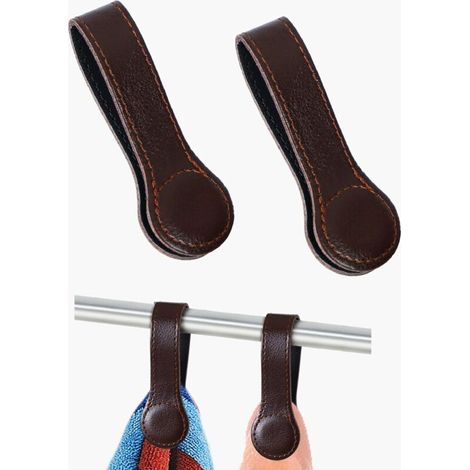 Set mit 2 magnetischen Lederclips für Küchen- und Badezimmerhandtücher zur Befestigung an Ofengriffen