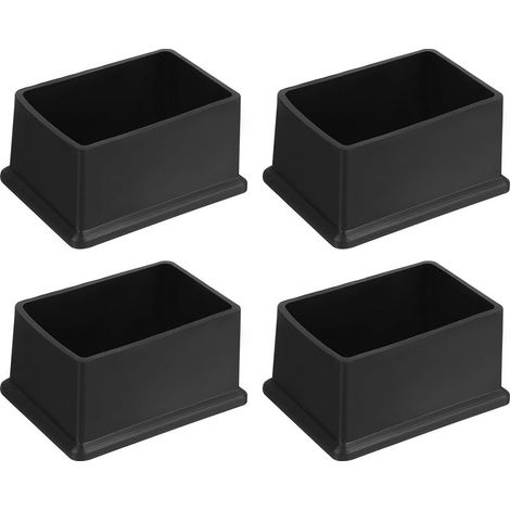 piedini quadrati in PVC. Neri, 60x40 mm. Antiscivolo. Per sedie e tavoli. Per uso interno/esterno. (1/5)