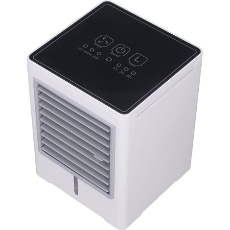 Ventilateur climatiseur portable, 3 vitesses de ventilation, capacité de 470 ml, minuterie, bouton tactile, humidificateur d'air par évaporation personnel (1/5)