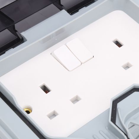 Prise murale extérieure étanche 220 V avec 2 prises à trois trous et 2 interrupteurs (1/4)