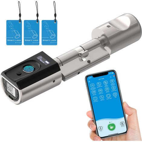 Serrure empreinte digitale Touch41 40x30, Cylindre connectee IP65 (1/5)