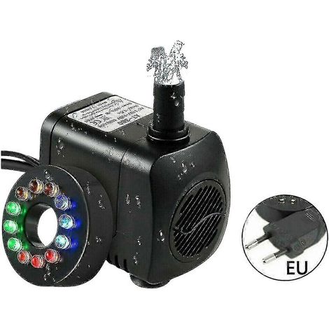 15W 800 l/h Springbrunnenpumpe, Teichpumpe, Gartenpumpe, Springbrunnenpumpe mit 12 LEDs (1/5)