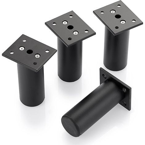 AIDUCHO 4er-Pack verstellbare Möbelfüße, Bettfüße, Füße aus Aluminiumlegierung für Bettgestell, Kleiderschrank, Tisch (Schwarz, Höhe 100 mm) (1/5)