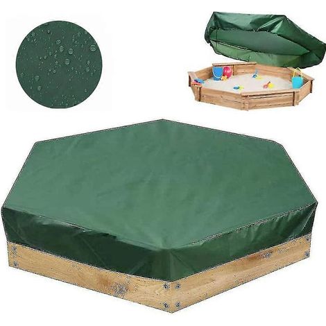 Couverture de bac à sable hexagonale avec cordon de serrage, imperméable, pour bac à sable ou piscine, Oxford PR P (1/5)