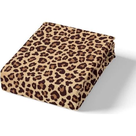 Housse de Couette - Imprimé Léopard - Marron Noir - 140x200cm - Microfibre - Enfant (1/4)