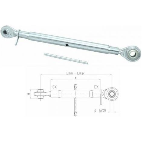 Terzo punto Basic cat. I M27x3 lunghezza 540-750mm (1/4)