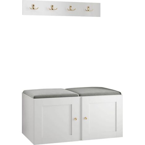 Conjunto para recibidor Hartford 376, Manila 16, 0x0x0cm, Tapiz, MDF, Aglomerado laminado, Colocada, Montada en la pared (1/5)