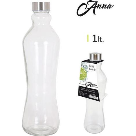 BOTELLA VIDRIO TAPON METAL 1L ANNA
