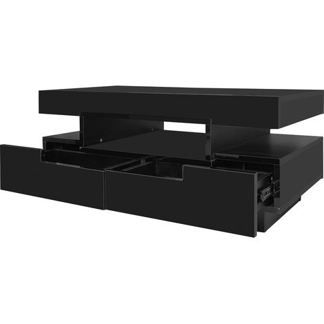 TABLE Élégance Multifonctionnelle Ambiance Luxe Particle Board Noir 80x50x36 cm (1/5)