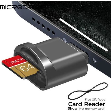 Adaptateur Carte SD - Lecteur Micro TF - Compatible iOS 13 à 15 - Lecture Transfert Stockage - Noir - 1 Pièce