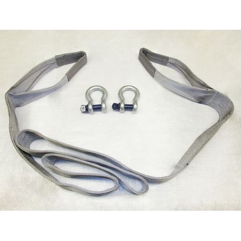 Heavy Duty Tow Strap 12 Ton 5 Metre with Shackles (12T 5M Recovery Towing Strop)