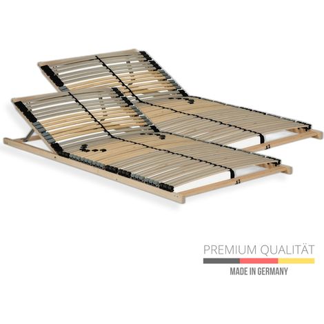 Lattenrost 180x200 cm – Verstellbares Kopfteil 42 Latten 7-Zonen, Hergestellt in Deutschland, Traglast 150kg, Birkenschichtholz Selbstmontage