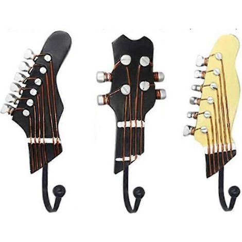 Crochets décoratifs vintage en forme de guitare, supports de suspension, crochets en métal et résine (1/4)