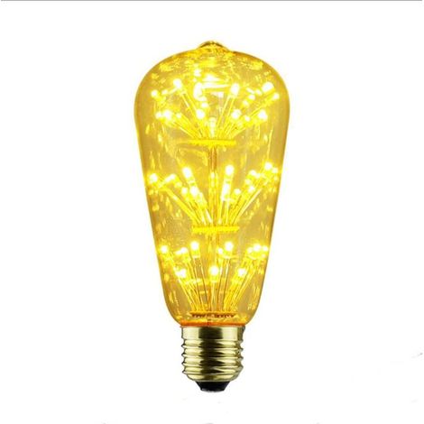 Ampoule LED, feux d'artifice ciel étoilé ampoule 2200K blanc chaud rétro ciel étoilé lumière adaptée aux fêtes de vacances, bars (1/5)
