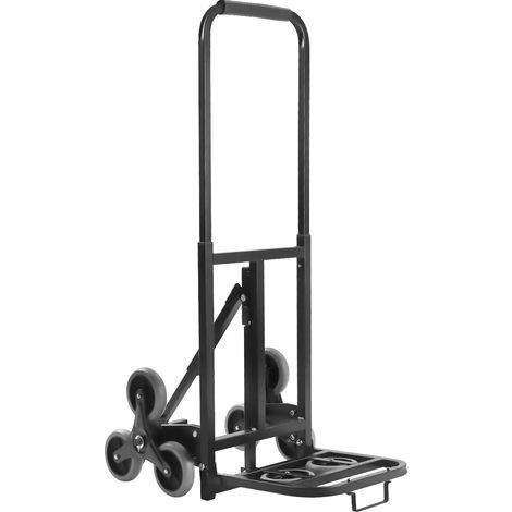 Carro para subir escaleras, capacidad de carga de 250 kg, ruedas triangulares, asa extensible de 110 cm, diseño plegable, alta durabilidad. (1/5)