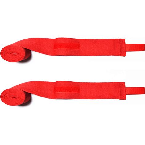 2paires Bandages de Boxe Rouges en Coton 2,5m Longueur 5cm Largeur Bandes Mains Sport (1/5)
