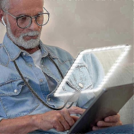 5-fache Vergrößerungsglas mit 50 integrierten LEDs, verstellbarer, flexibler Arm zum Lesen und für Sehhilfen, leistungsstarke Beleuchtung (1/5)