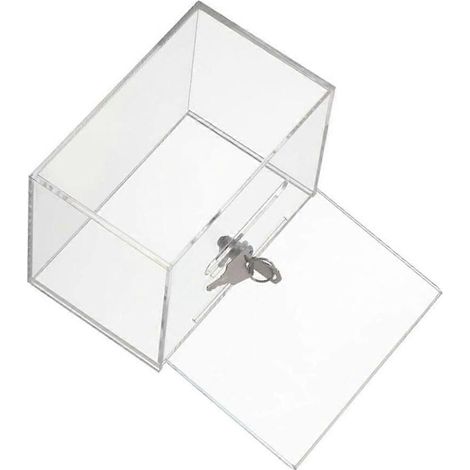 Boîte à dons en acrylique transparent, idéale pour la notoriété et l'engagement de la marque. (1/4)