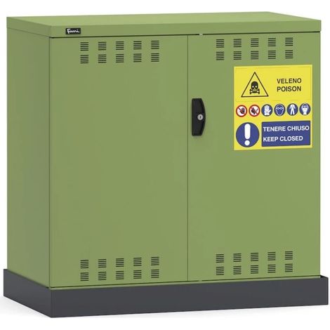 armadietto per fitofarmaci fami "perfom" in lamiera verde 104,8x60x102,7 cm (1/3)