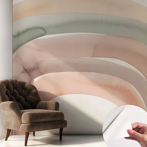 Fototapete Selbstklebend - Wanddekoration - Wandfolie - 3D Tapete Wand - Wohnungsdeko Regenbogenbögen 250x250 cm (1/5)