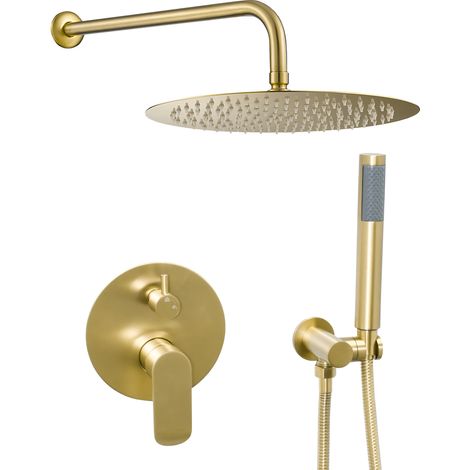 Ducha empotrada oro mate 20 cm monomando de pared Tuejar de Valaz
