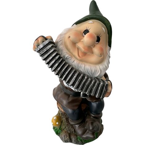 Nano da Giardino in poliresina Altezza 28 cm Statuetta Gnomo per esterno MAMMOLO - 2 Mammolo