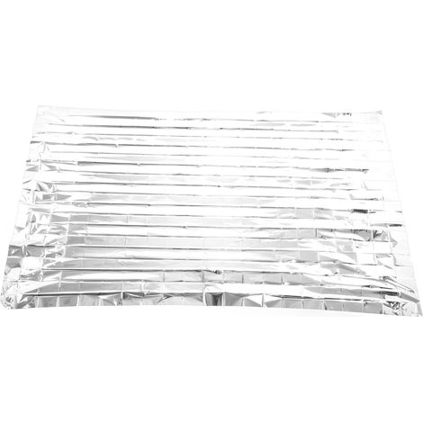 Tragbare, faltbare, thermische Rettungsdecke aus aluminisiertem PET für Reisen, Camping und Outdoor-Aktivitäten – Silber – 210 cm x 130 cm (1/5)