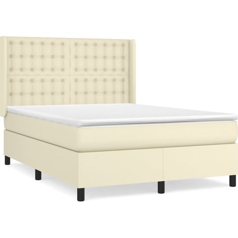 Maison Exclusive - Boxspringbett mit Matratze Creme 140x200 cm Ku