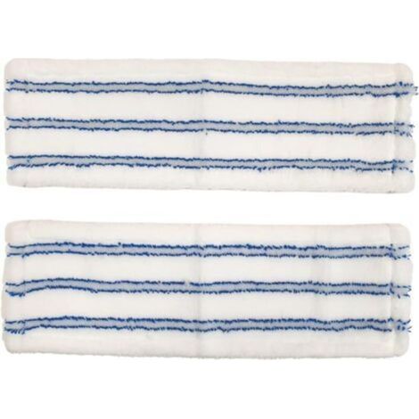 Lot de 2 housses plates en microfibre pour grattage, dimensions 44 cm x 14 cm, pour balai combiné professionnel (1/4)