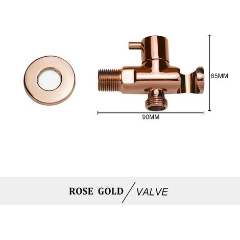 Ensemble de douchette de bidet portable (robinet or rose) en laiton, fixation murale, finition or rose, autonettoyant. (1/4)