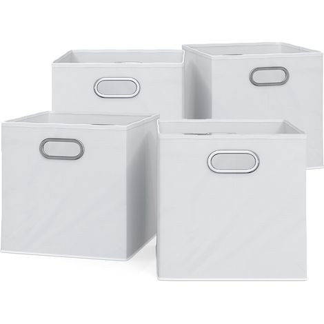 Caja plegable , Blanco, 30 x 30 cm Juego de 4, Vicco