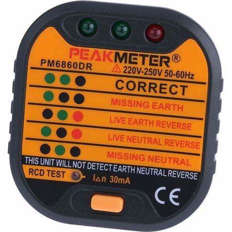 pm6860dr Automatique Electrique 220V Appui Disjoncteur Testeur De Prise，1 pcs
