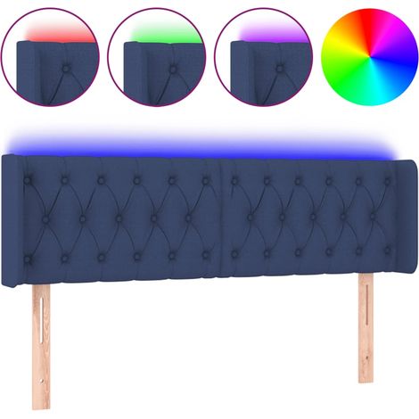 Maison Exclusive - Testiera a LED Blu 163x16x78/88 cm in Tessuto (1/5)