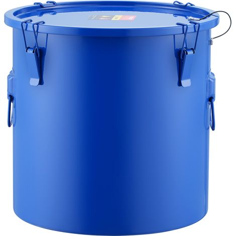 VEVOR Recolector de grasa y aceite usado 30L, Tambor de recolección de aceite para freidora de acero al carbono, Recipiente para aceite con tapa, Pinzas de bloqueo, Bolsa de filtro para cocina, Azul