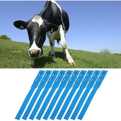 10 Pièces d'identification Colliers Bandes Vache Jardinage Bétail Marquage Fournitures pour Ferme Bétail Rouge (BLUE) (1/5)