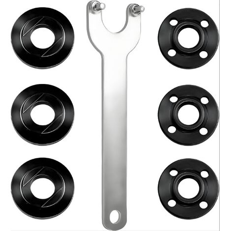 Clé d'angle de serrage pour meuleuse Clé de verrouillage en métal Compatible Milwaukee Bo-sch Black & Decker Ryobi 5/8-11-7pcs (1/3)