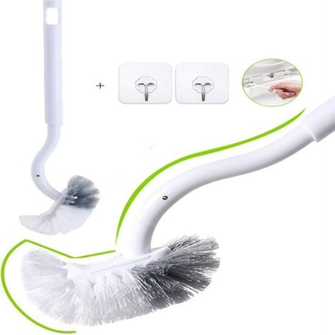 2er-Pack Toilettenbürste und Halter, Badezimmer-Toilettenbürste mit langem Kunststoffgriff, Toilettenbürste mit starken Borsten für die Toilettenreinigung, Tiefenreinigung (1/4)