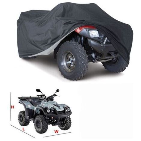 Extérieure Housse Bâche Protection pour ATV Moto Quad Imperméable Anti UV 145×85×98cm, ATV Quad Cover Lourd Housse de Vélo Electrique, Vêtements de voiture de plage,Noir